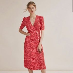 Nwt red Rouje Gabin floral dress, 38